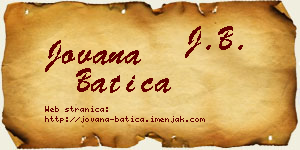 Jovana Batica vizit kartica